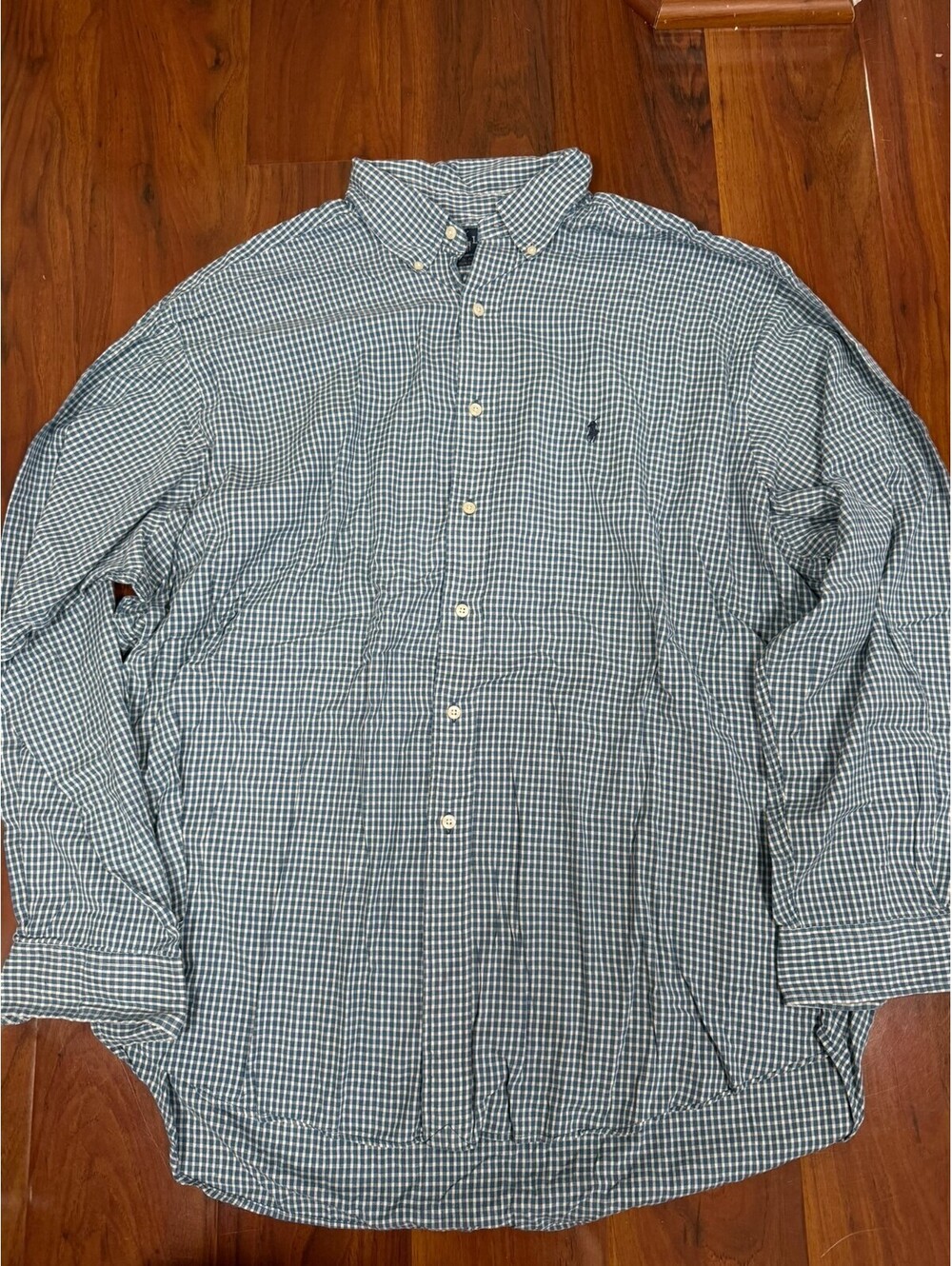 Polo Ralph Lauren Long Sleeve Button Shirt Men's 2XL Blue Plaid Blaire Cotton